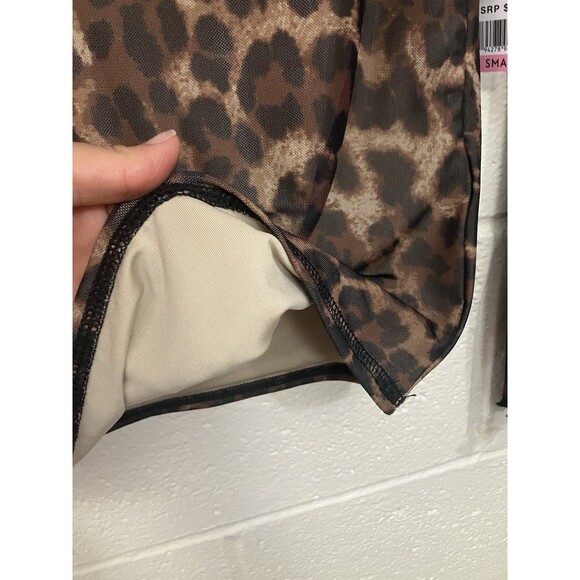 Edited by Remi Bader Women's Long Sleeve Mesh Top Size S Small Leopard Print - Picture 9 of 11